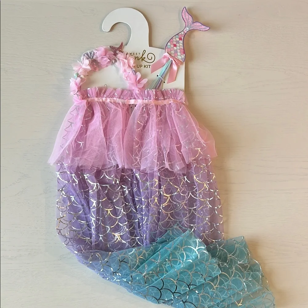 Sweet Wink Mermaid Dress Up Kit Halloween Costume Cape Headband Wand
